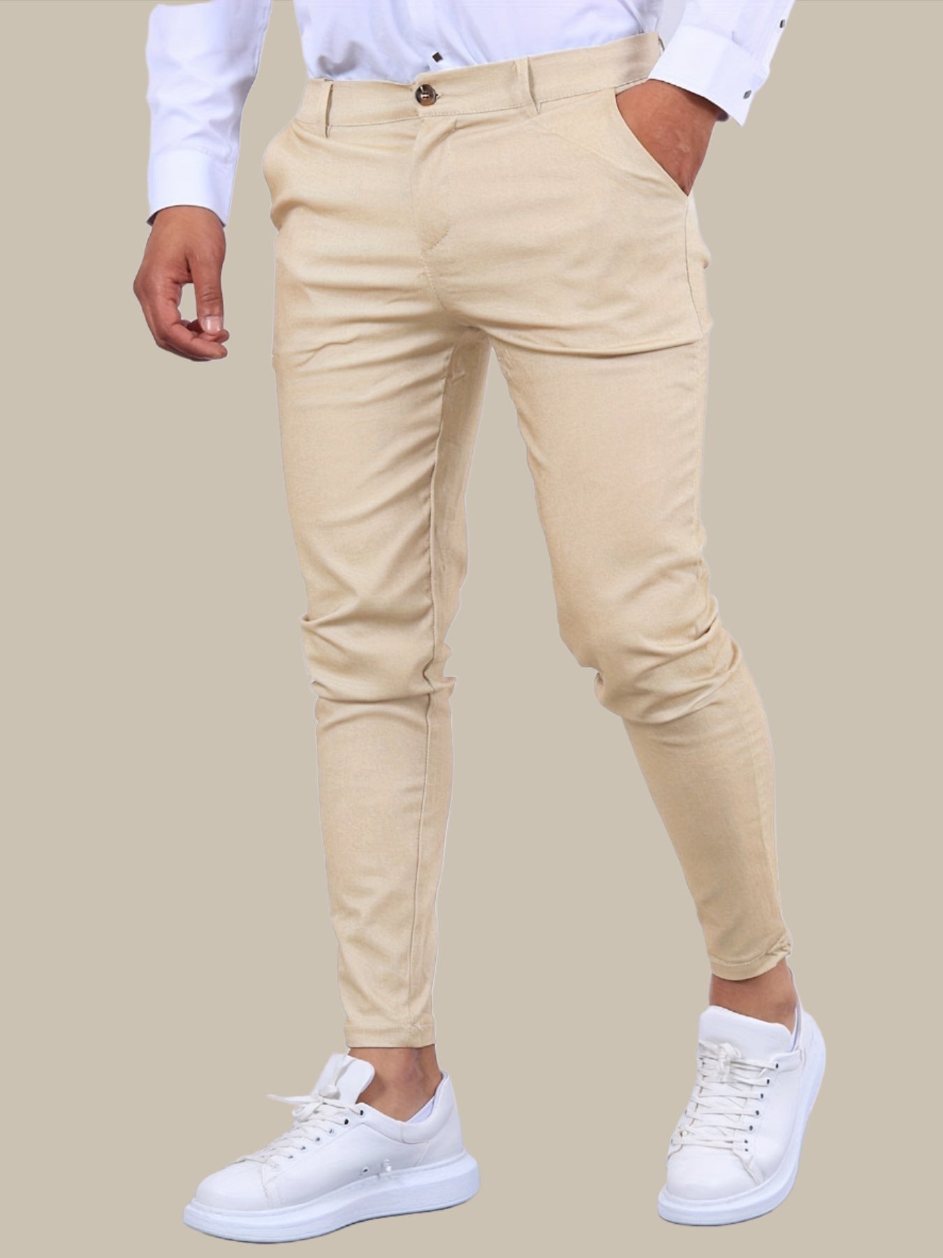 Glevato | Men's Stretch Skinny Fit Trousers