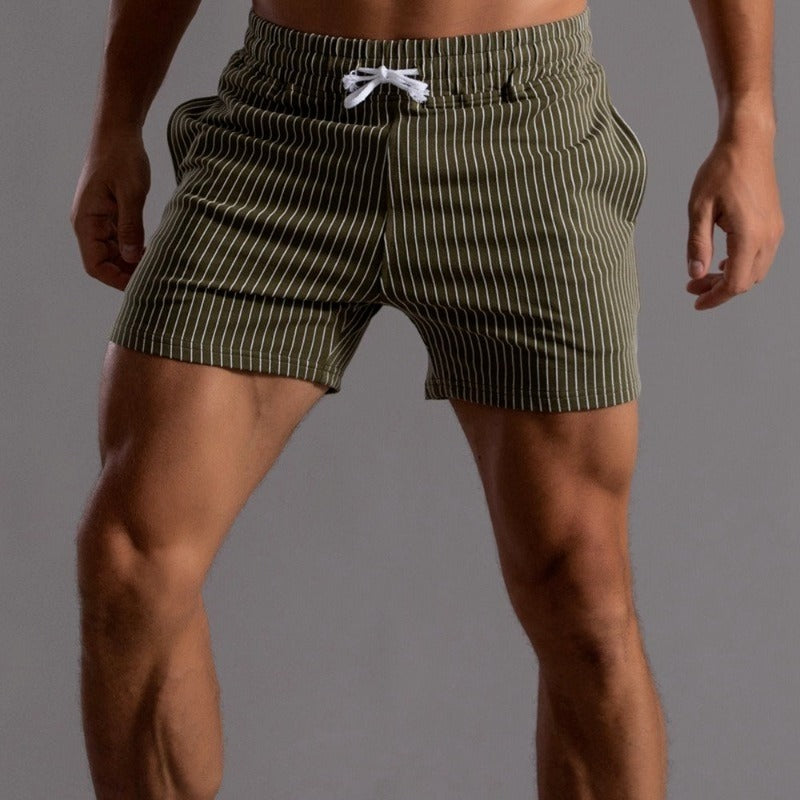 Glevato | Men's Striped Fitness Shorts - Quick Dry