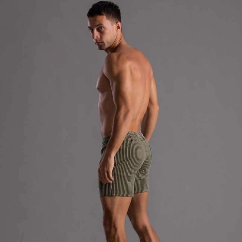 Glevato | Men's Striped Fitness Shorts - Quick Dry