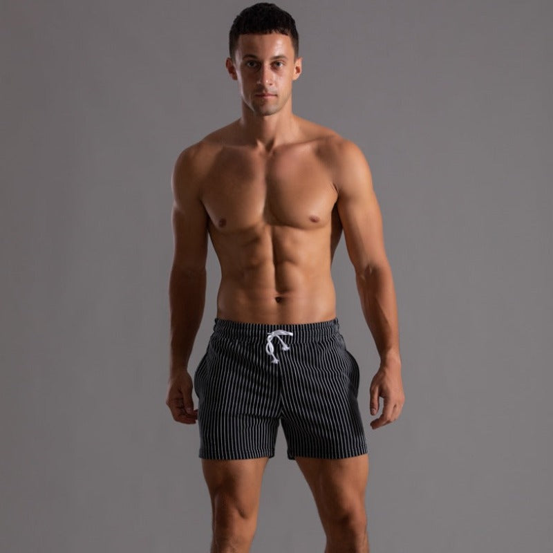 Glevato | Men's Striped Fitness Shorts - Quick Dry