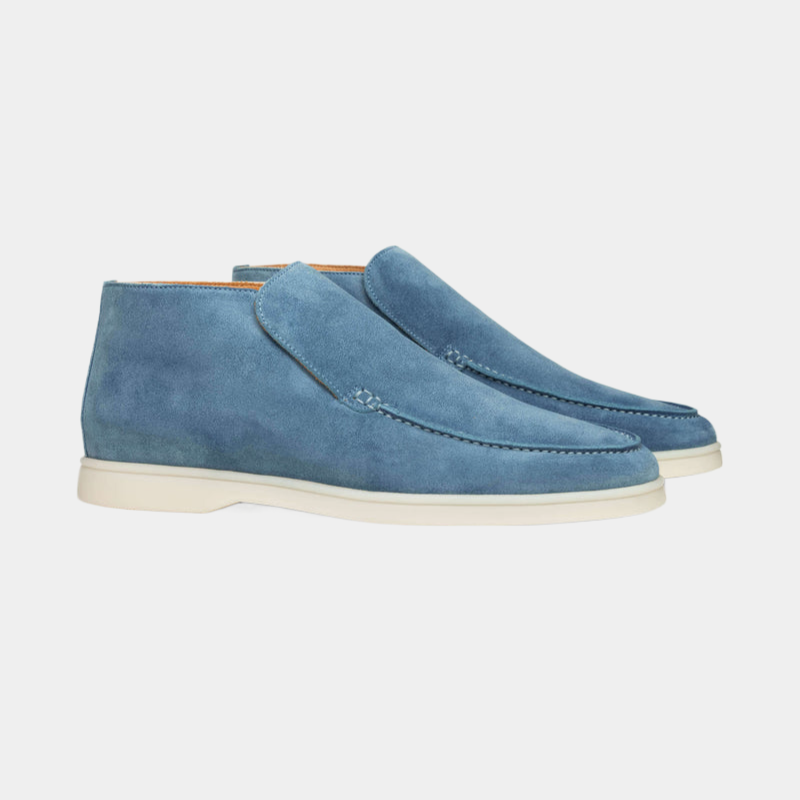 Glevato | Men's Suede Chukka Loafers with Stitch Detail