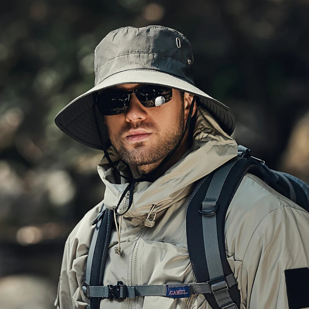 Glevato | Men's Sun Hat with Wide Brim & Chin Strap
