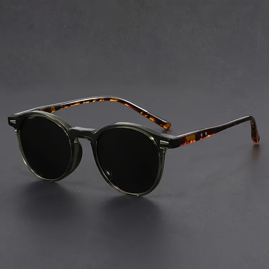 Glevato | Men's Sunglasses RetroView – Round Tortoiseshell Glasses with Light Frame
