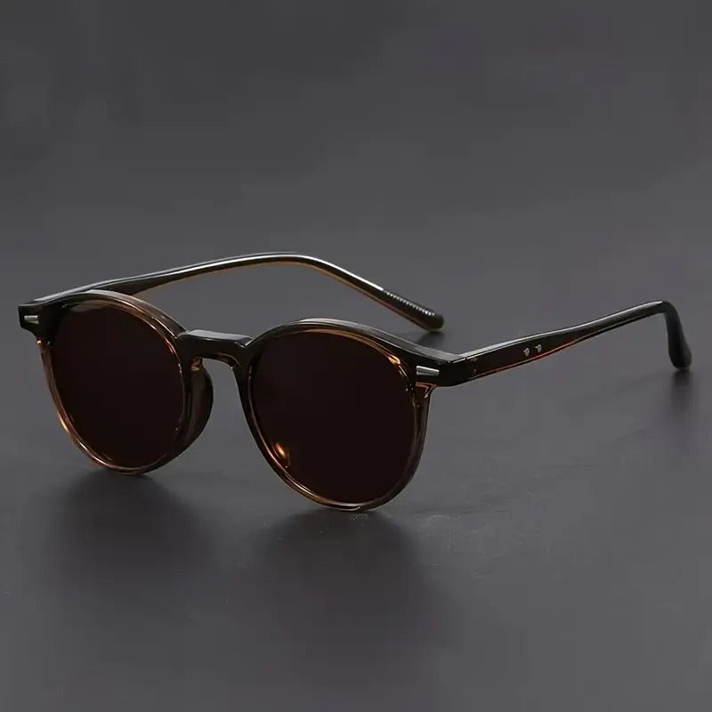 Glevato | Men's Sunglasses RetroView – Round Tortoiseshell Glasses with Light Frame