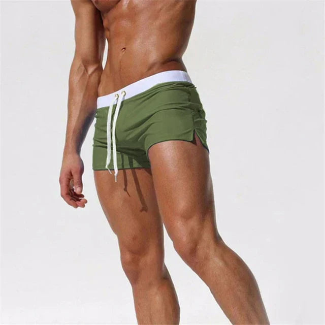 Glevato | Men's Swim Shorts with Gold Eyelet Drawstring