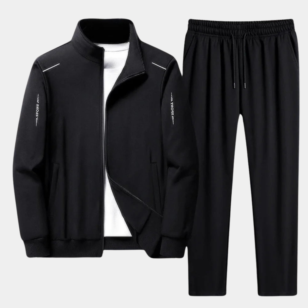 Glevato | Men's Two-Piece Tracksuit with Zipper Jacket