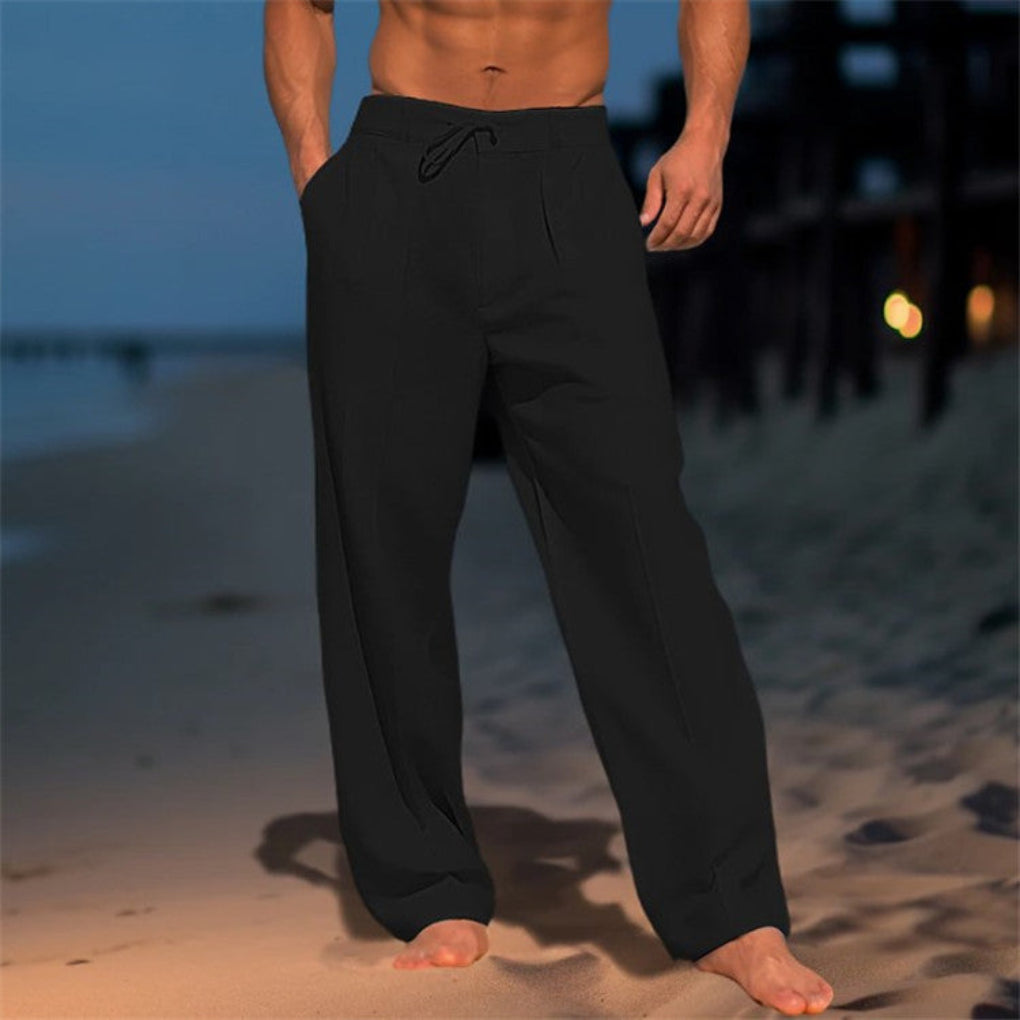 Glevato | Men's Wide Leg Drawstring Trousers
