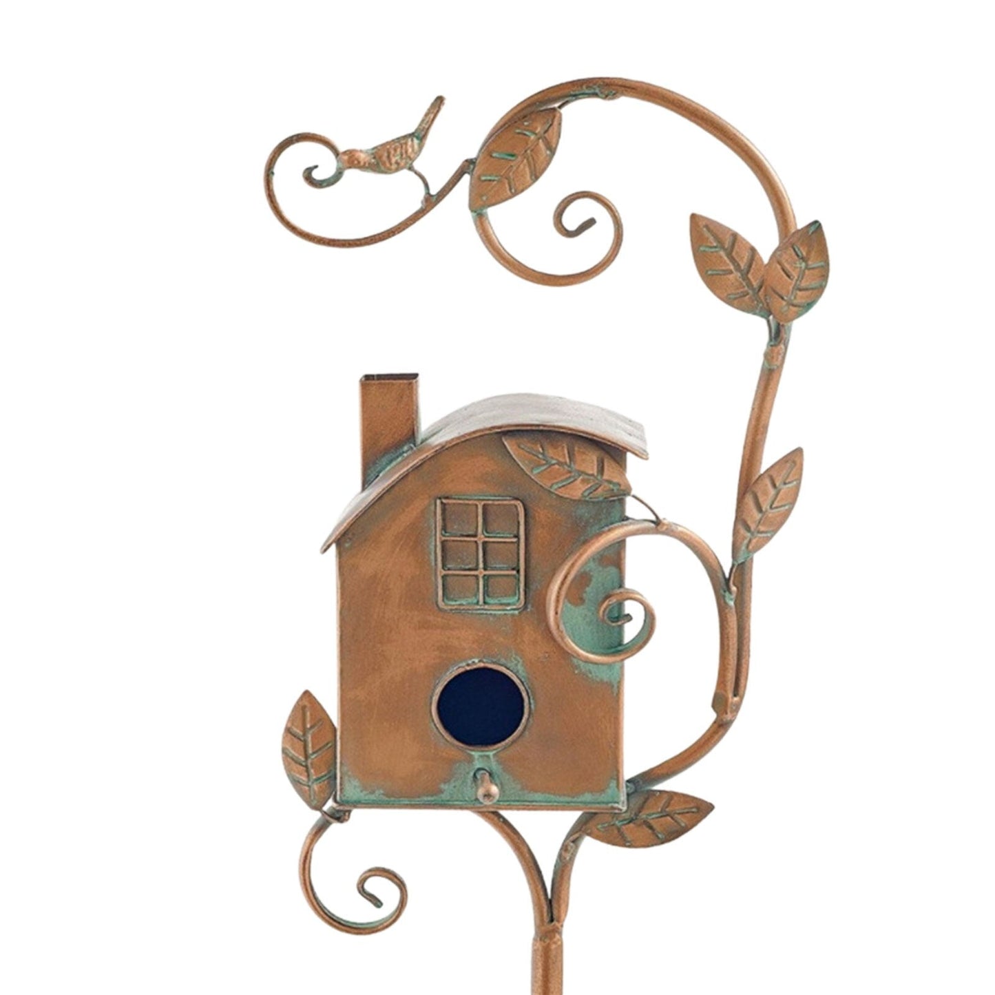 Glevato | Metal Art Birdhouse on Garden Stake - FeatherNest