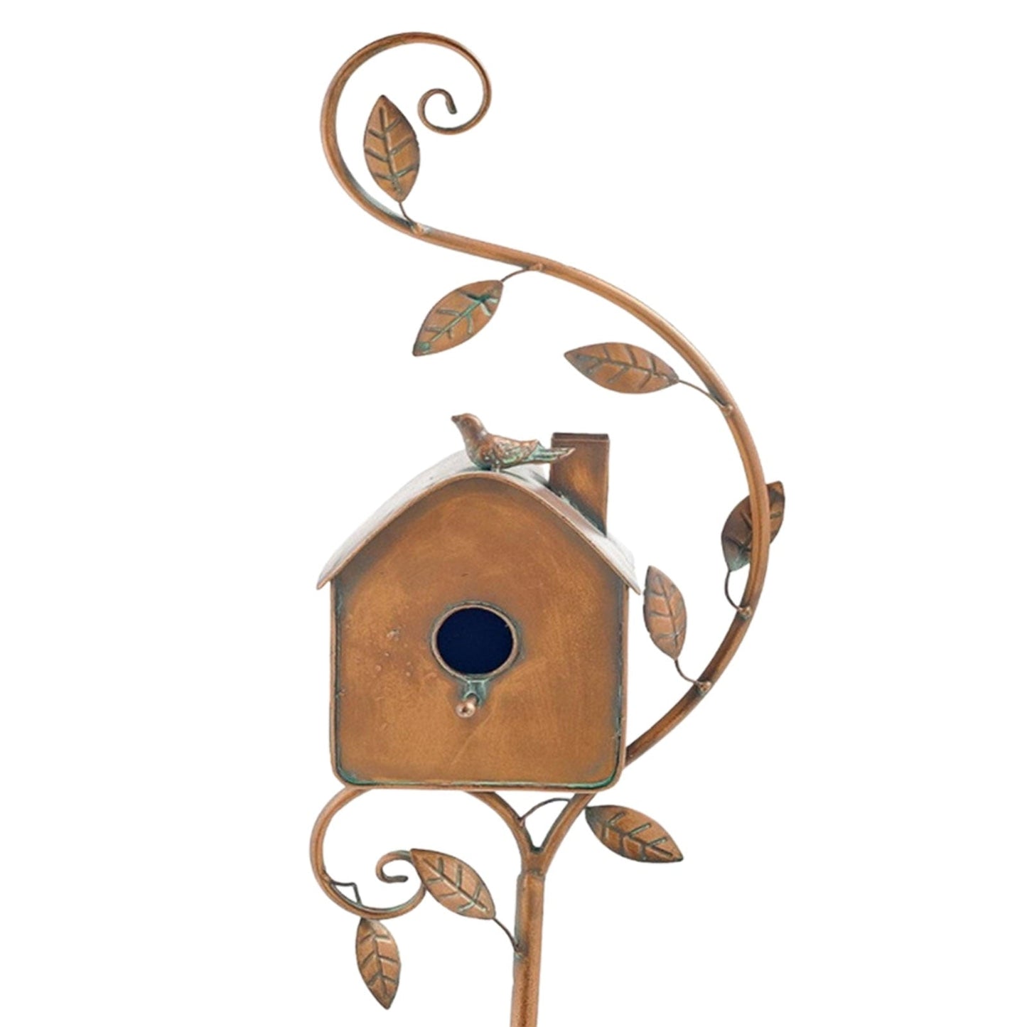 Glevato | Metal Art Birdhouse on Garden Stake - FeatherNest