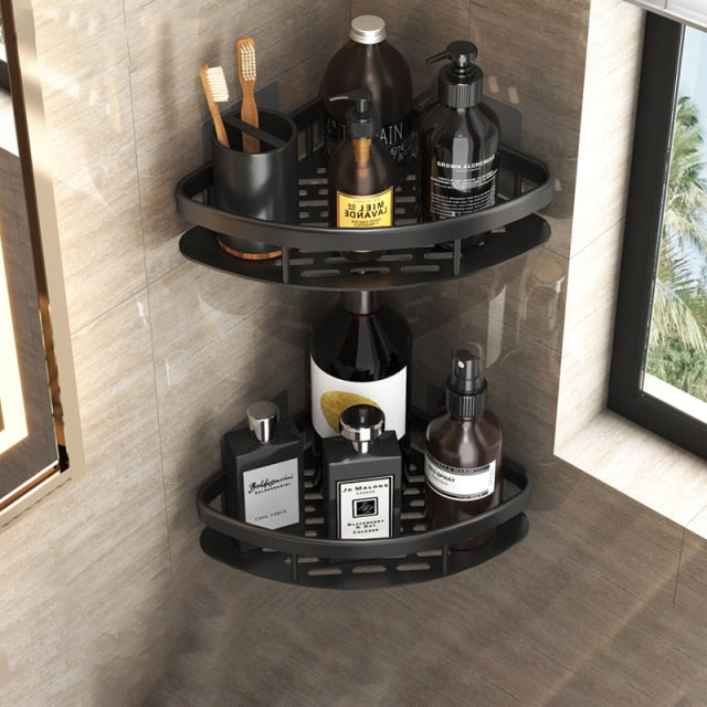 Glevato | Metal Suction Cup Bathroom Shelves