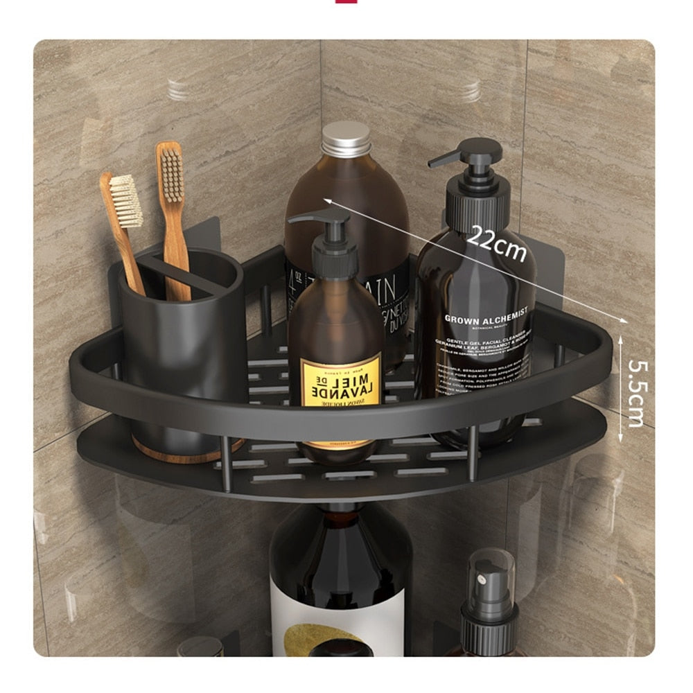 Glevato | Metal Suction Cup Bathroom Shelves