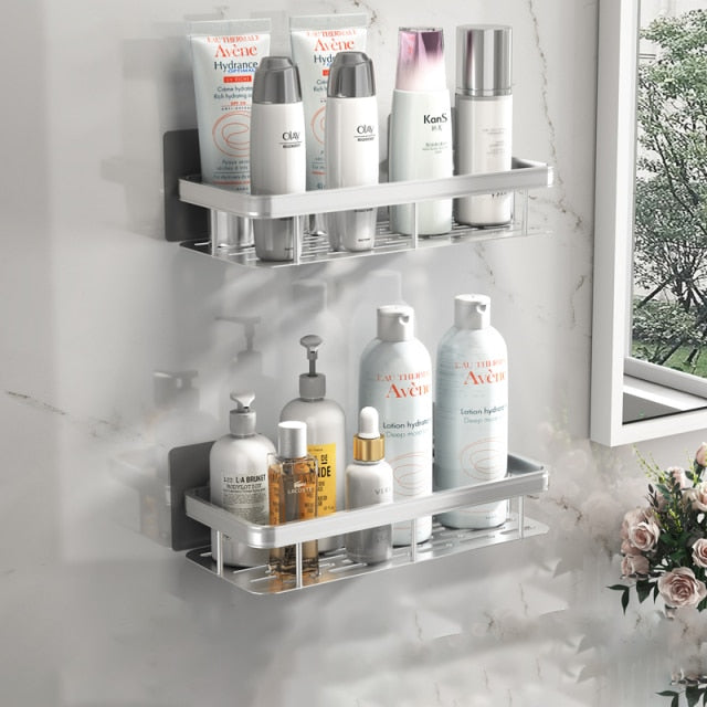 Glevato | Metal Suction Cup Bathroom Shelves
