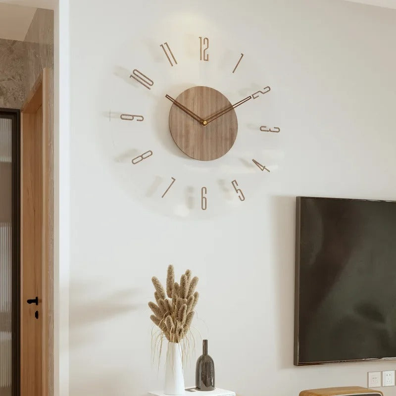 Glevato | Modern Wall Clock in Wood – Minimalist and Elegant Design for the Living Room