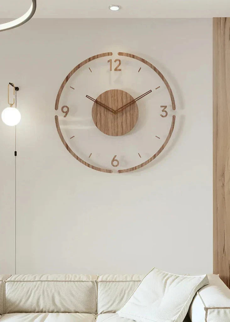 Glevato | Modern Wall Clock in Wood – Minimalist and Elegant Design for the Living Room