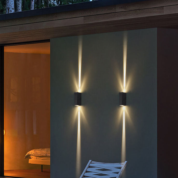 Glevato | Modern Waterproof LED Outdoor Wall Light | Rectangular Up/Down Aluminum Fixture