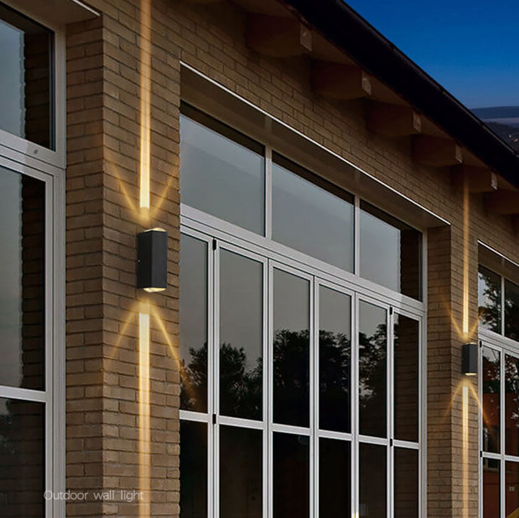 Glevato | Modern Waterproof LED Outdoor Wall Light | Rectangular Up/Down Aluminum Fixture