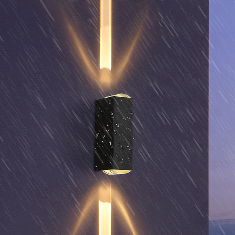 Glevato | Modern Waterproof LED Outdoor Wall Light | Rectangular Up/Down Aluminum Fixture