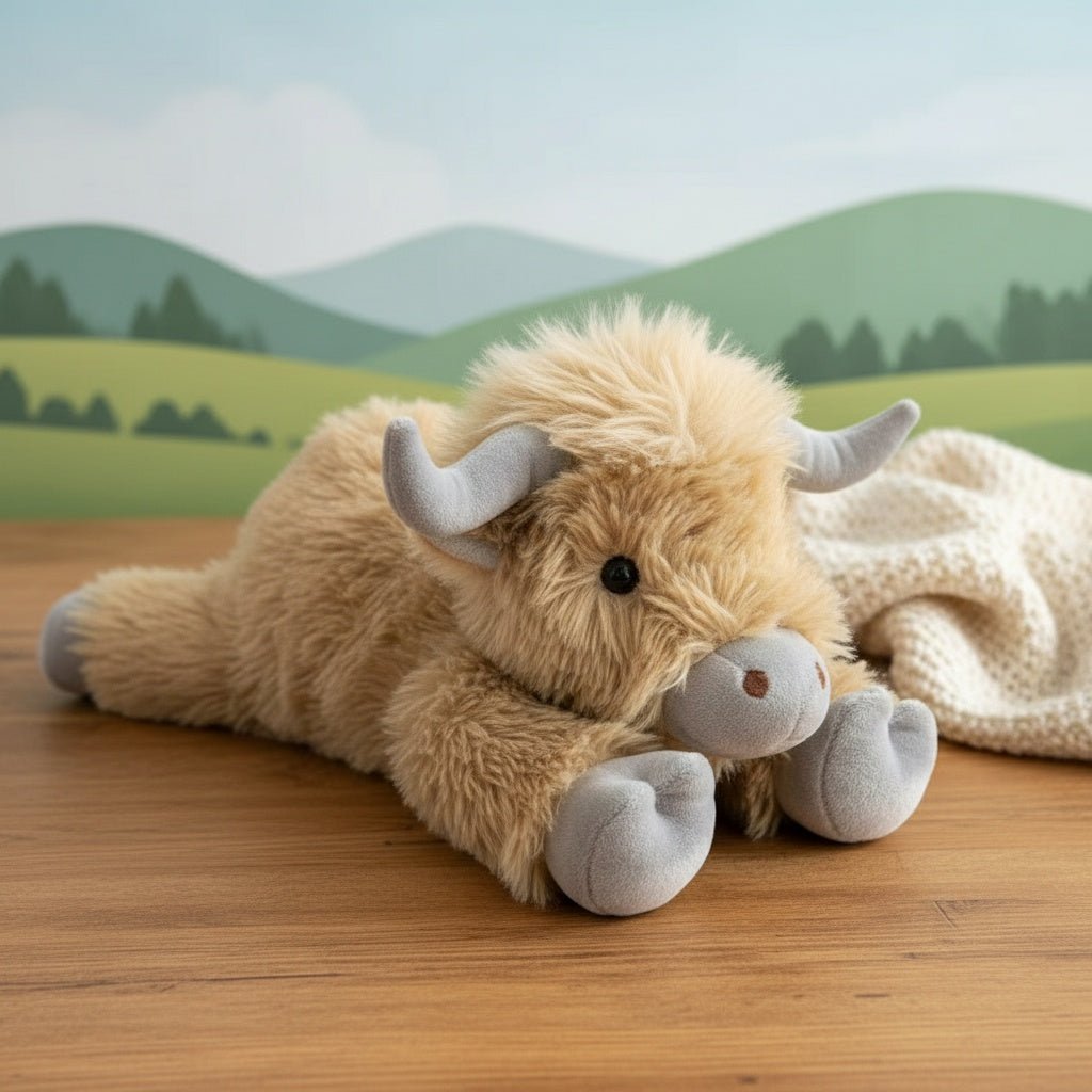 Glevato | MOOLETTE – Lovable Highland Cow Plush with Cozy, Huggable Design