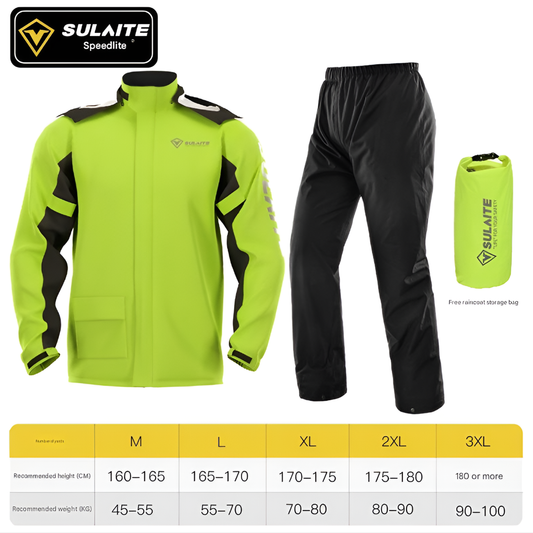 Glevato | Motorcycle Rain Suit with Hooded Jacket and Pants