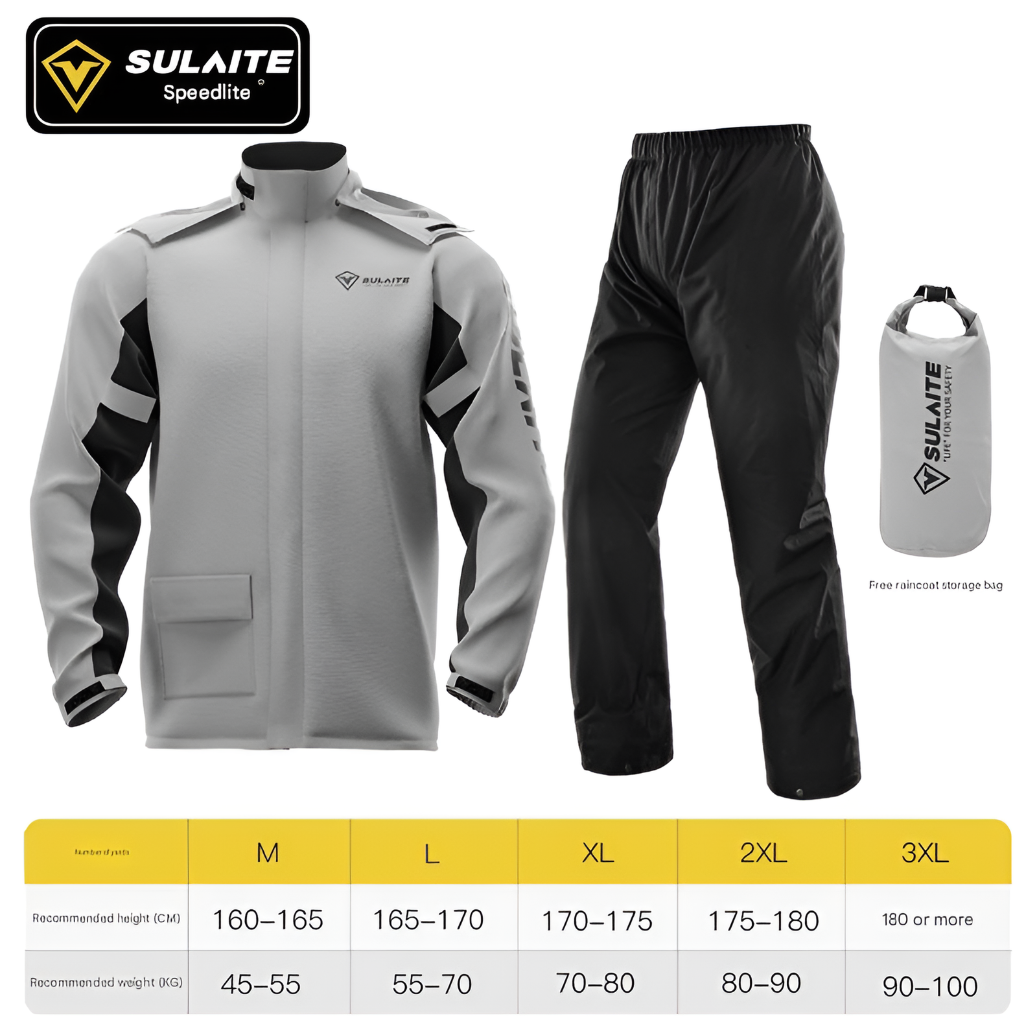 Glevato | Motorcycle Rain Suit with Hooded Jacket and Pants