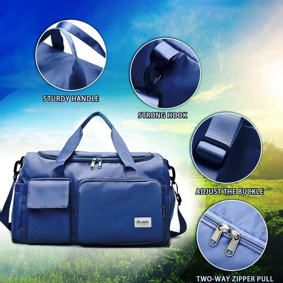 Glevato | Multi-Pocket Travel Bag, Sports and Gym Bag with Separate Shoe Compartment