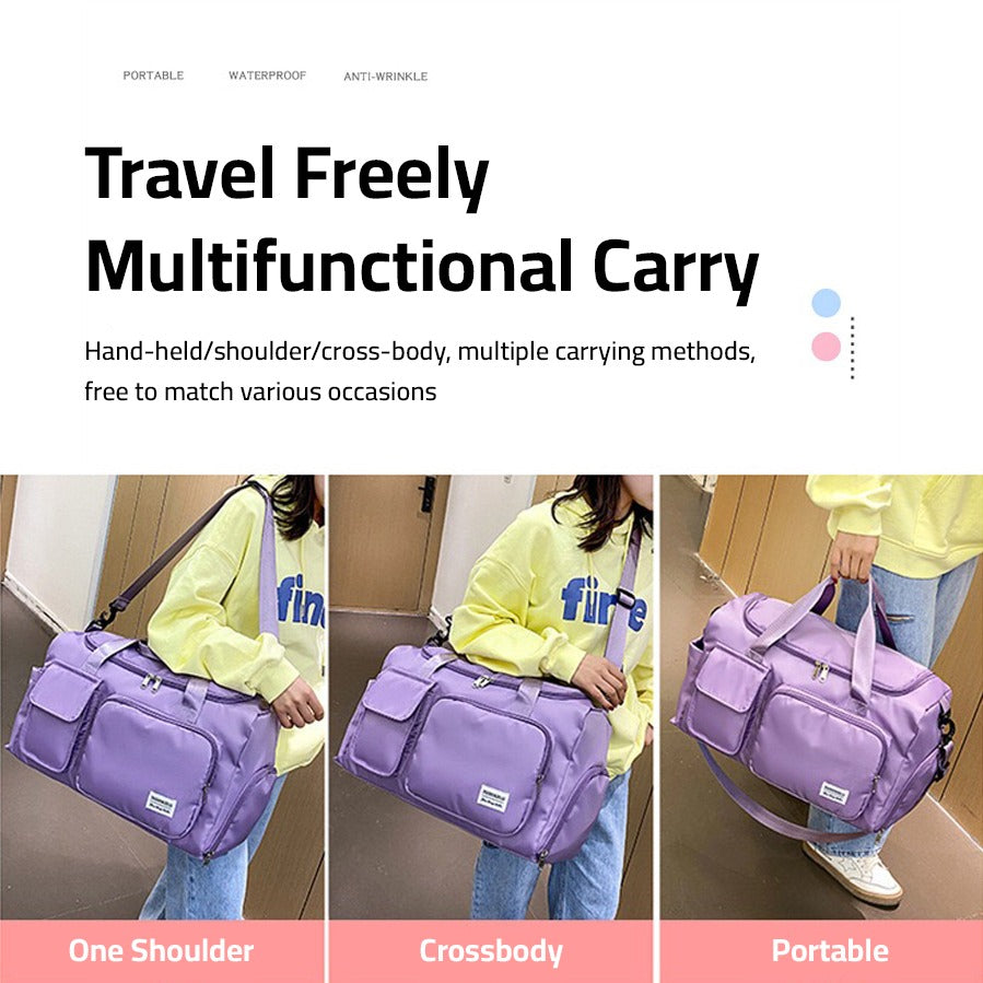 Glevato | Multi-Pocket Travel Bag, Sports and Gym Duffle with Separate Shoe Compartment