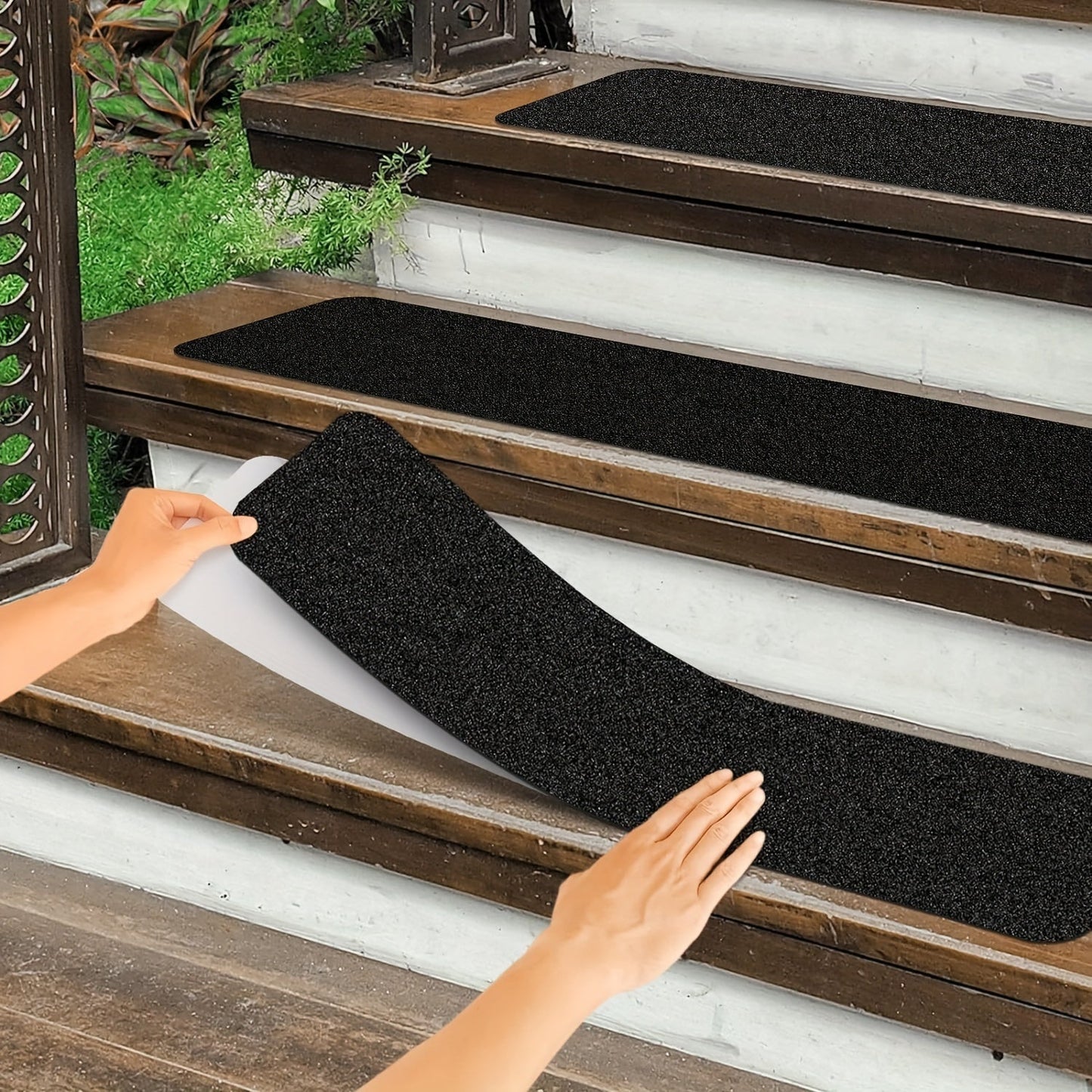 Glevato | Non-Slip Stair Treads 10-Pack – 6"x24", 80-Grit, Weather Resistant