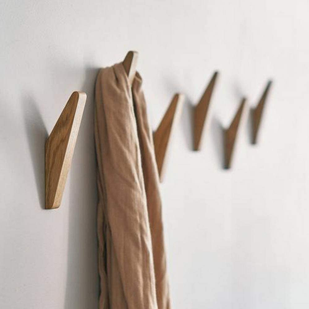 Glevato | Nordhaak Wall Hooks Set – 6 Minimalist Wooden Coat Hooks Made of Solid Wood