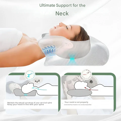 Glevato | Orthopedic Pillow | Ergonomic Support for Neck and Back | Memory Foam