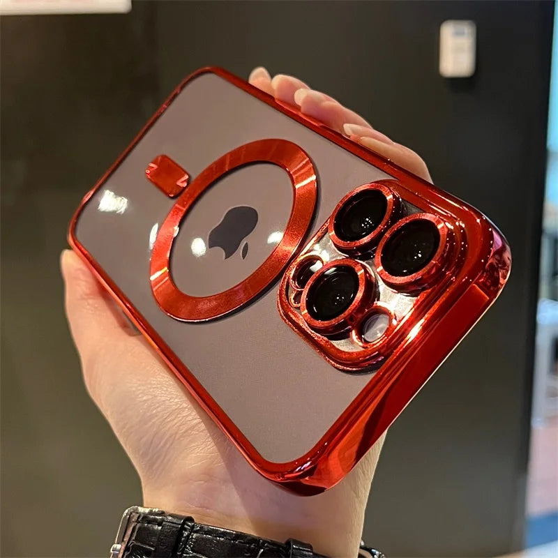 Glevato | Plating Clear Soft Magnetic Case for iPhone