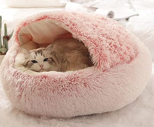 Glevato | Plush Pet Bed | Round Cozy Nest | For Cats & Small Dogs