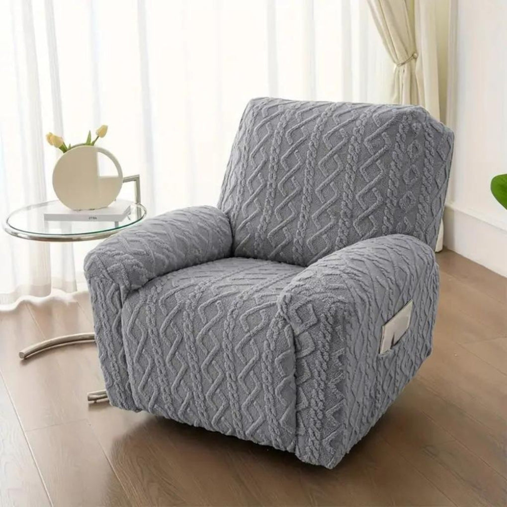 Glevato | Plush Recliner Cover with Cable Knit Pattern