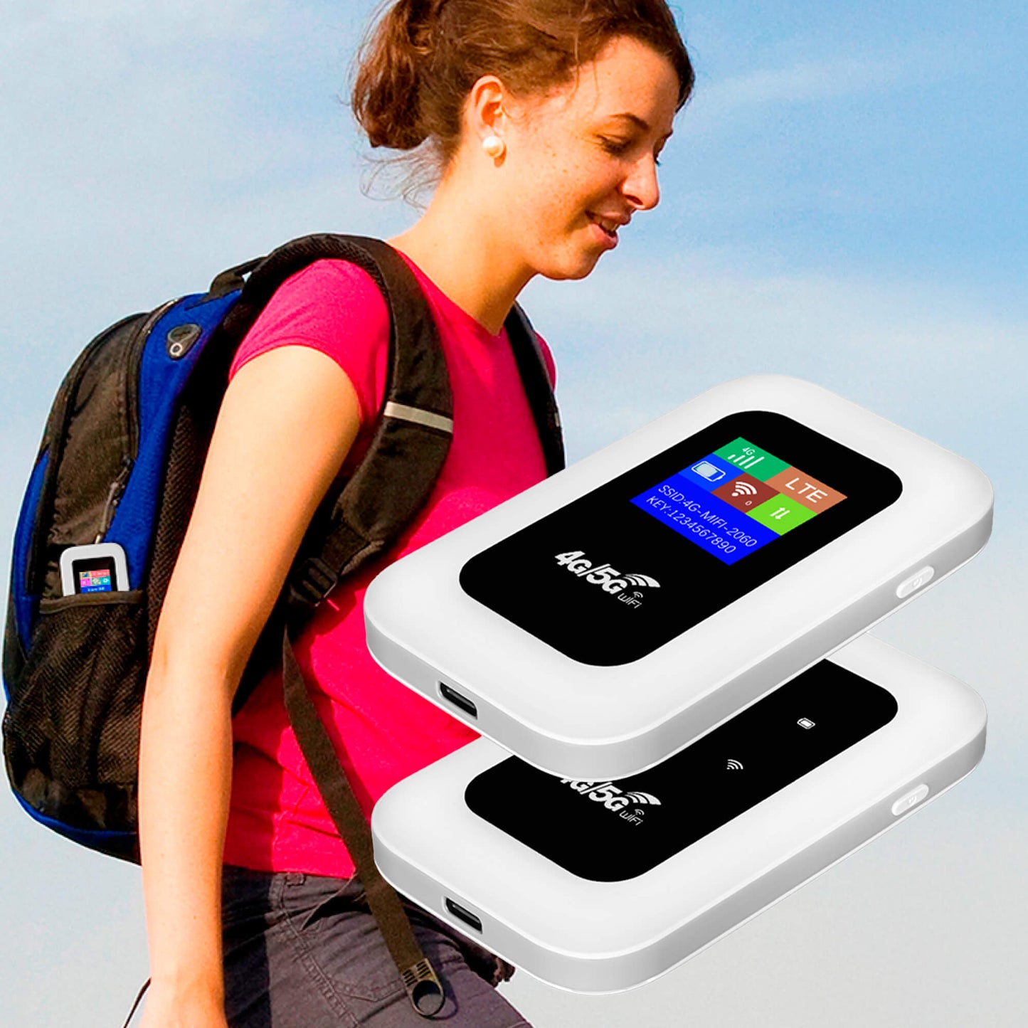 Glevato | Portable 5G Wi-Fi Router | Secure, High-Speed Connection for Travel & Home Use