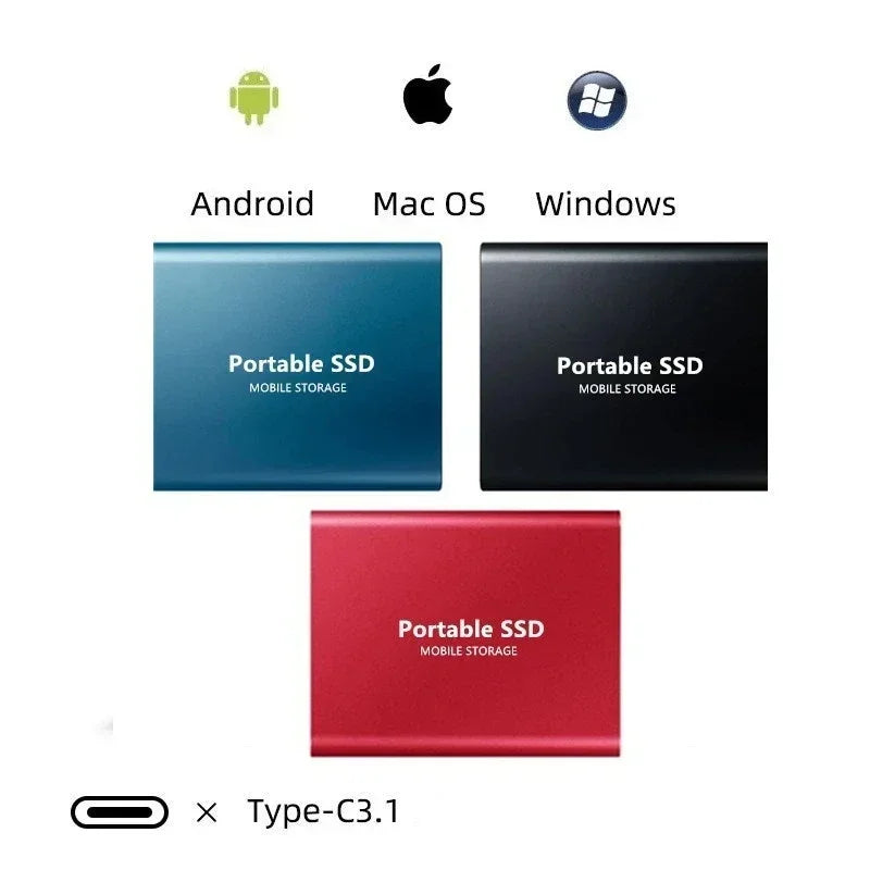 Glevato | Portable SSD 128GB Hard Drive External Storage Compact Fast Best Quality