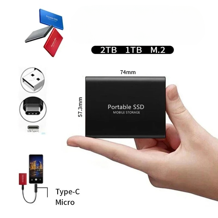 Glevato | Portable SSD 128GB Hard Drive External Storage Compact Fast Best Quality