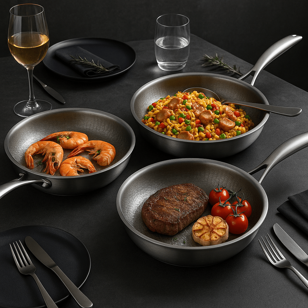 Glevato | PREMIUM PAN - High quality titanium pan without coating for all cooktops