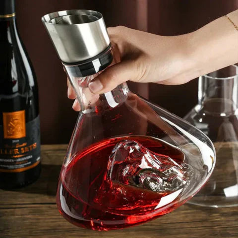 Glevato | Premium Wine Decanter | Lead-Free Crystal with Rapid Aeration & Filtration for Enhanced Tasting Experience