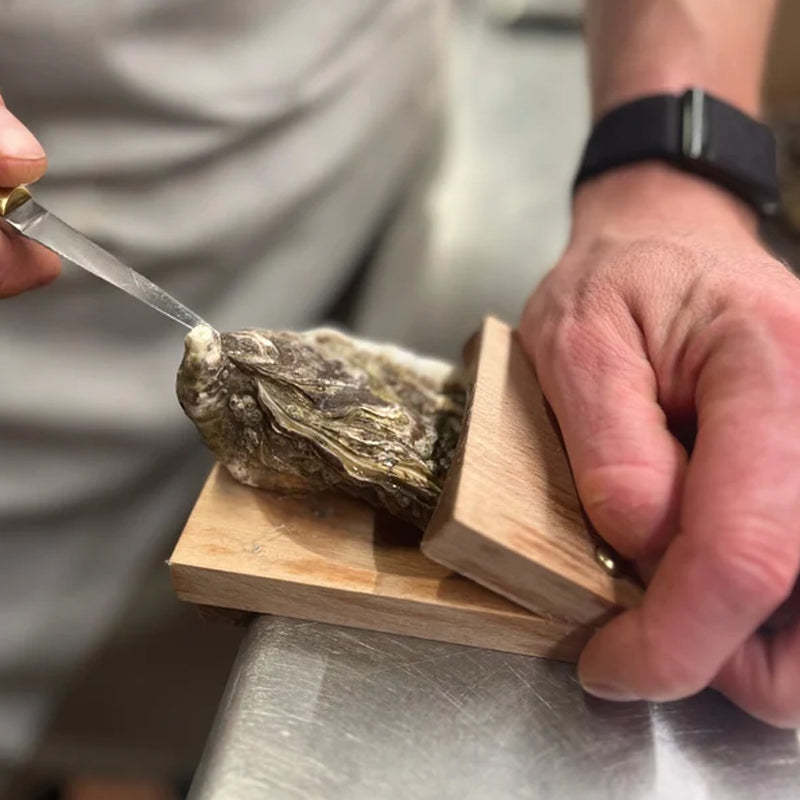 Glevato | Premium Wood Handle Oyster Shell Opener Clamp