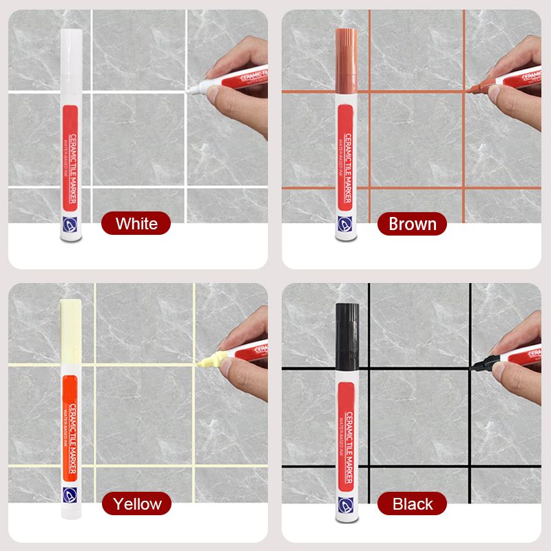 Glevato | Professional Grout Pen for Ceramic Tiles | Anti-Mold Formula | Waterproof & Lightfast | Water-Based Ink | Includes Sealing Effect