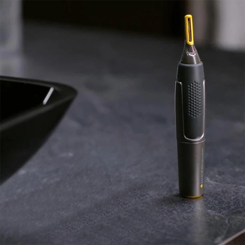 Glevato | Professional Ultra-Thin Precision Trimmer | Titanium Stainless Steel Blades | Integrated LED Light | Micro-Oscillation Technology | For Nose, Ears & Contours