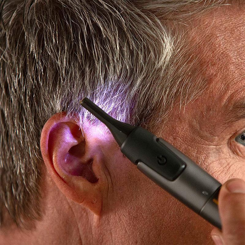 Glevato | Professional Ultra-Thin Precision Trimmer | Titanium Stainless Steel Blades | Integrated LED Light | Micro-Oscillation Technology | For Nose, Ears & Contours