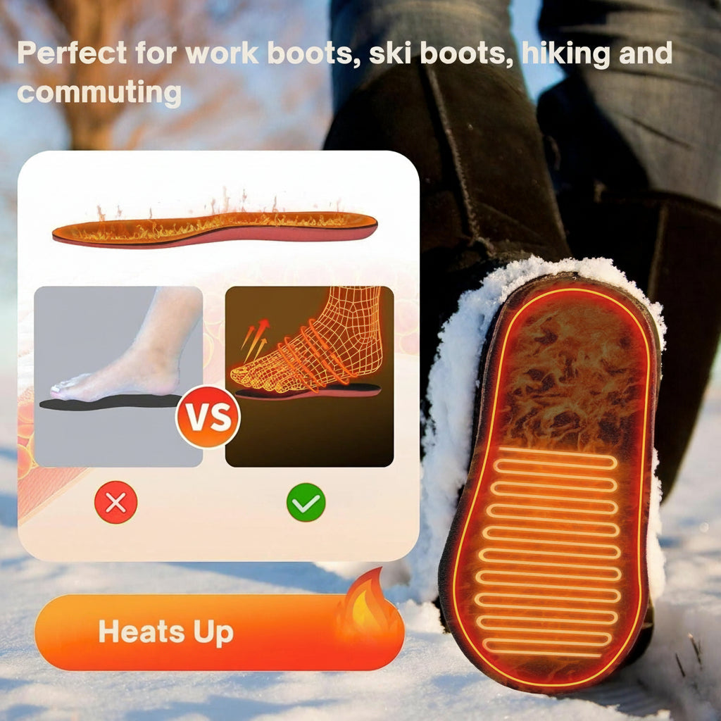 Glevato | Rechargeable Heated Insoles UK – Best Thermal Shoe Inserts for Boots, Work Boots & Everyday Winter Comfort