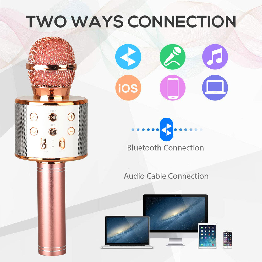 Glevato | Rechargeable Wireless Bluetooth Karaoke Microphone