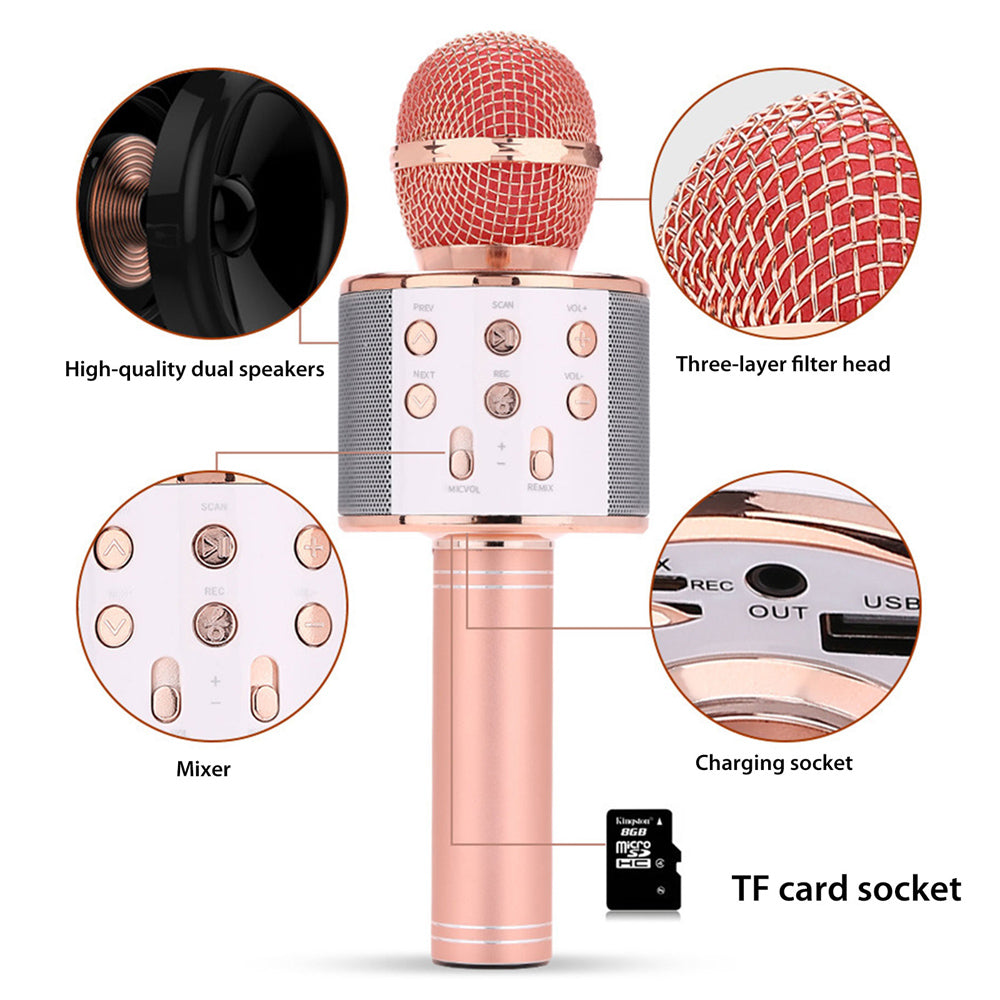 Glevato | Rechargeable Wireless Bluetooth Karaoke Microphone