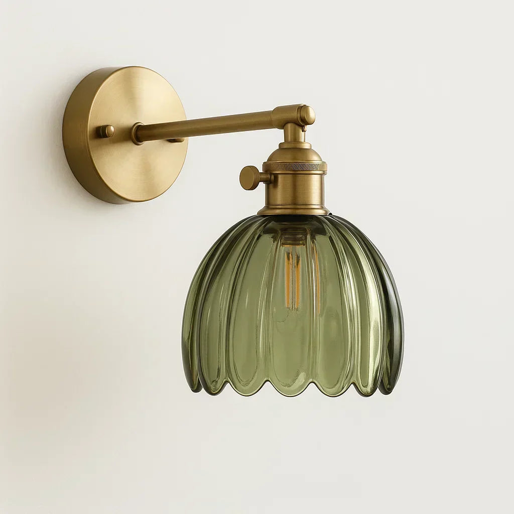 Glevato | Retro Wall Lamp with Tulip Glass Shade | Vintage Style