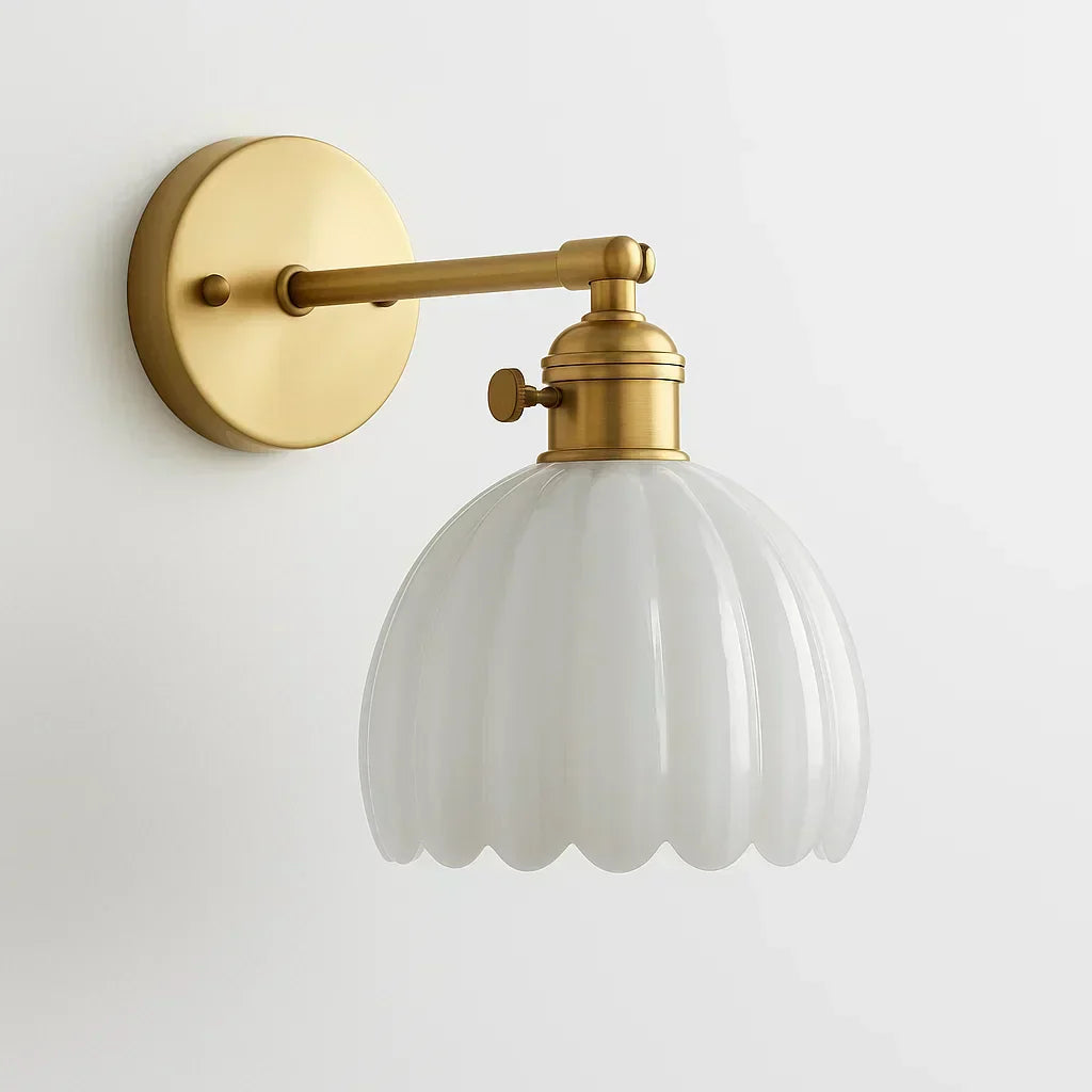 Glevato | Retro Wall Lamp with Tulip Glass Shade | Vintage Style