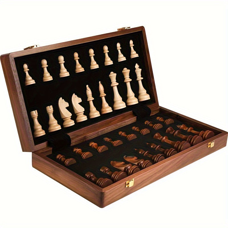 Glevato | RoyalWood Luxury Chess Set – Solid Wood Chessboard with Finely Detailed Pieces
