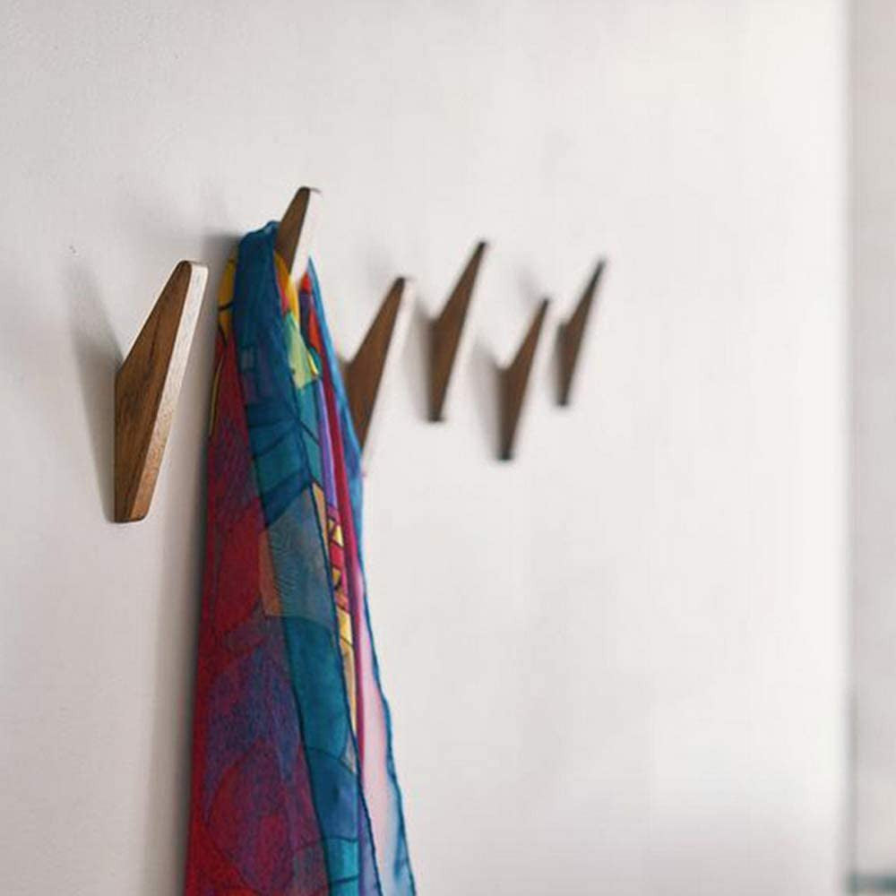 Glevato | Scandi Set of 6 Wooden Coat Hooks