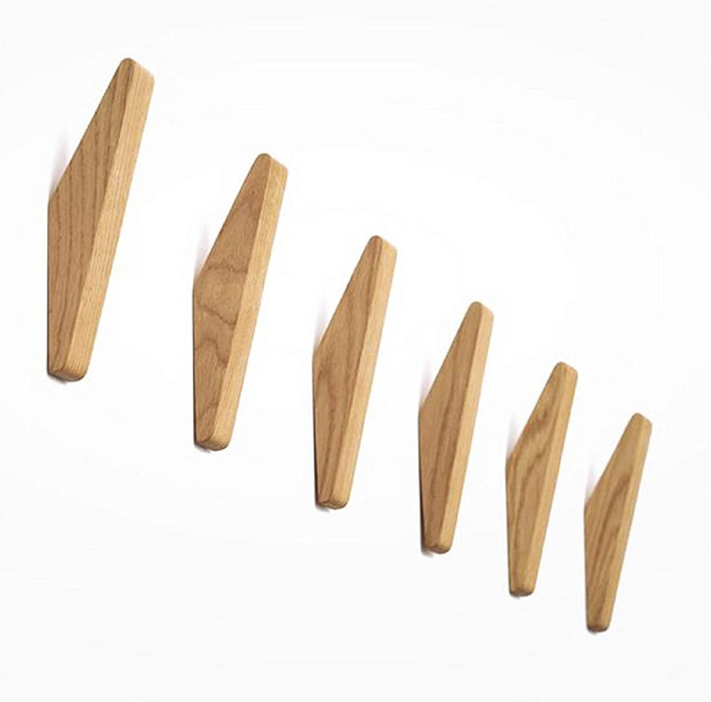 Glevato | Set of Wall Hooks Nordhaak – 6 Minimalist Clothing Hooks Made of Solid Wood