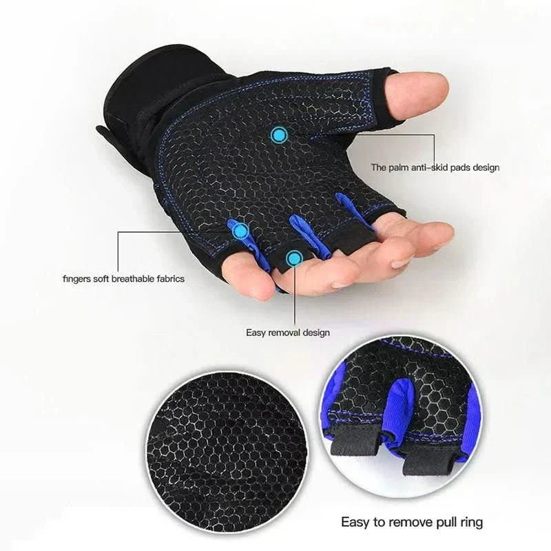 Glevato | Shock-resistant training gloves with wrist support | For weight training, fitness & cycling